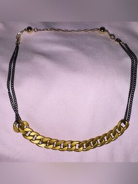 Bar By Alexa Rae x Melania Clara The Alexa Necklace Gold Black Metallic Saffron